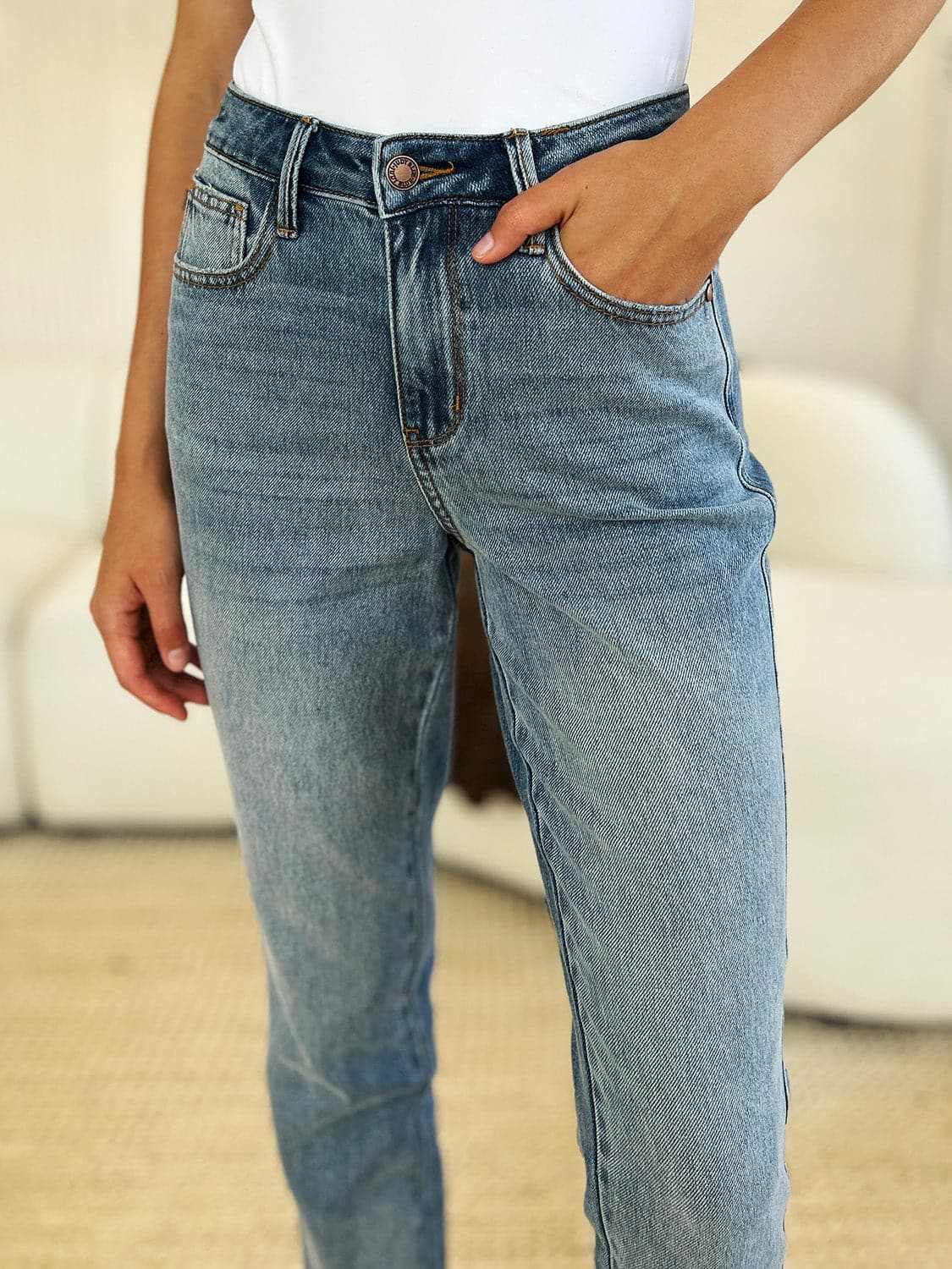 Shoes Trendsi Judy Blue Jeans Women's Everyday Denim Magic Release Hem Comfortable