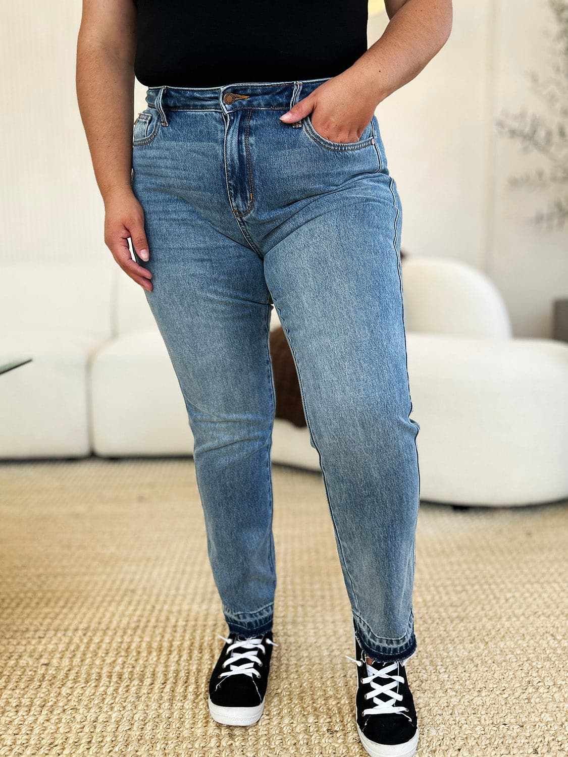 Shoes Trendsi Judy Blue Jeans Women's Everyday Denim Magic Release Hem Comfortable