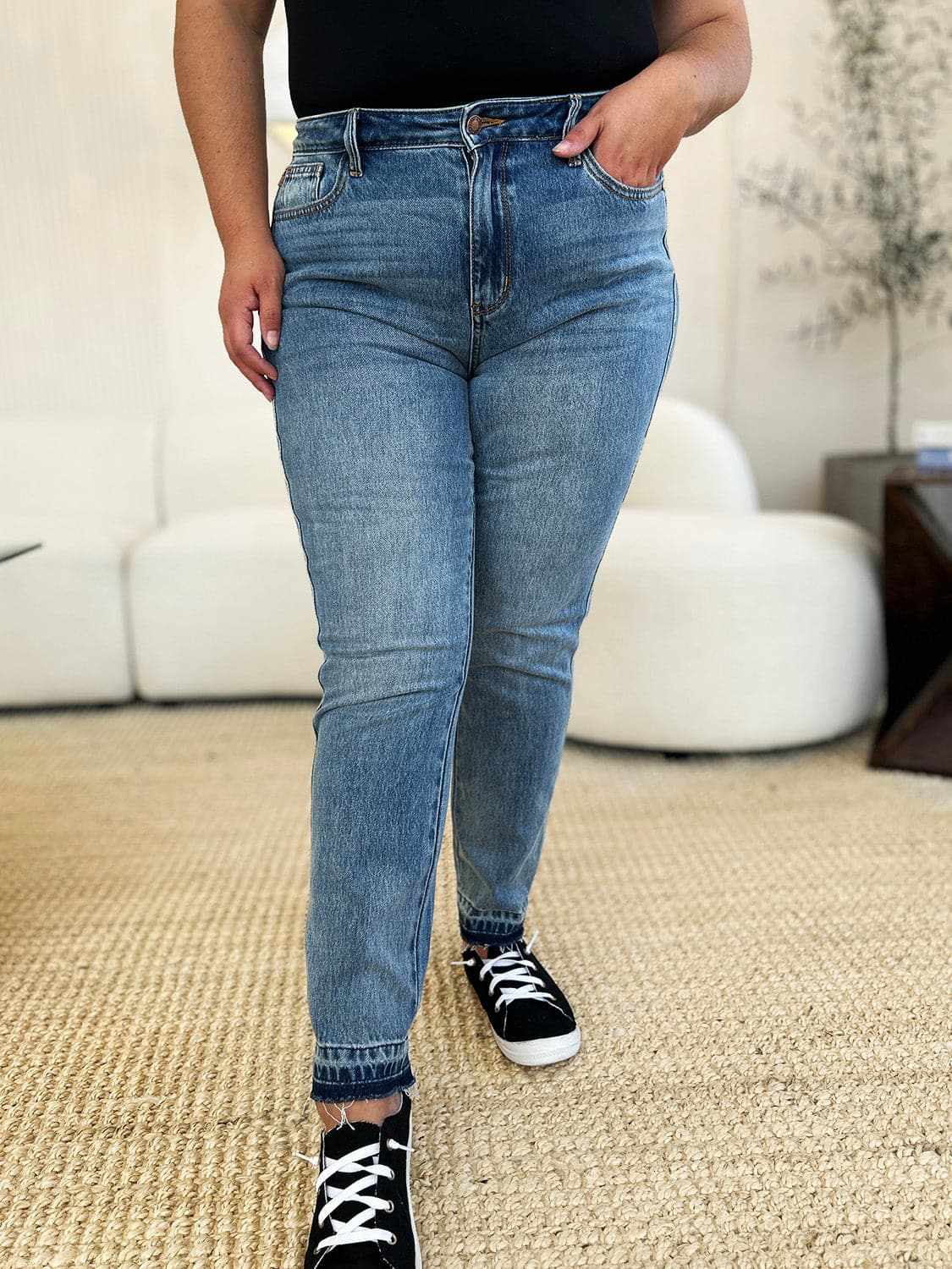 Shoes Trendsi Judy Blue Jeans Women's Everyday Denim Magic Release Hem Comfortable