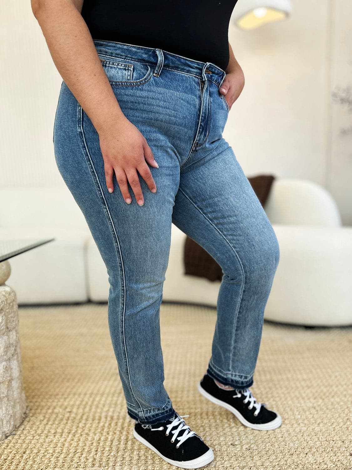 Shoes Trendsi Judy Blue Jeans Women's Everyday Denim Magic Release Hem Comfortable
