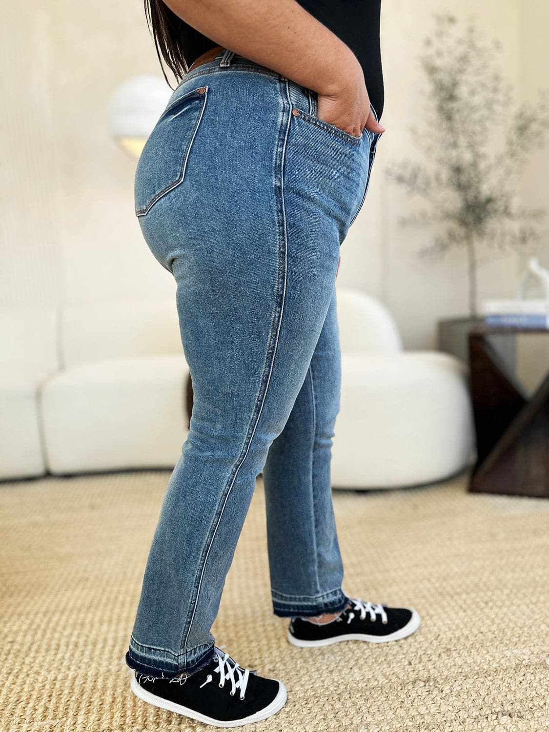 Shoes Trendsi Judy Blue Jeans Women's Everyday Denim Magic Release Hem Comfortable