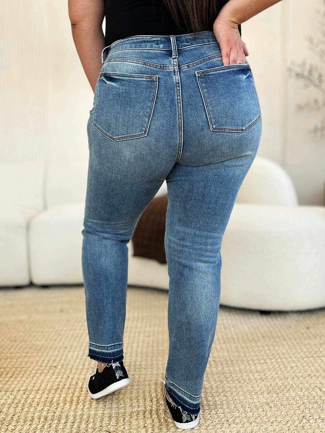 Shoes Trendsi Judy Blue Jeans Women's Everyday Denim Magic Release Hem Comfortable