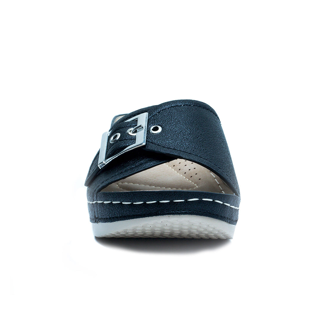 Sandalias de cuña Justina negras