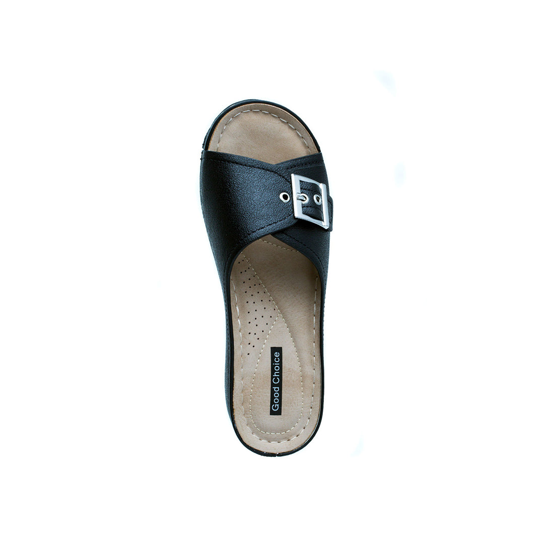 Sandalias de cuña Justina negras