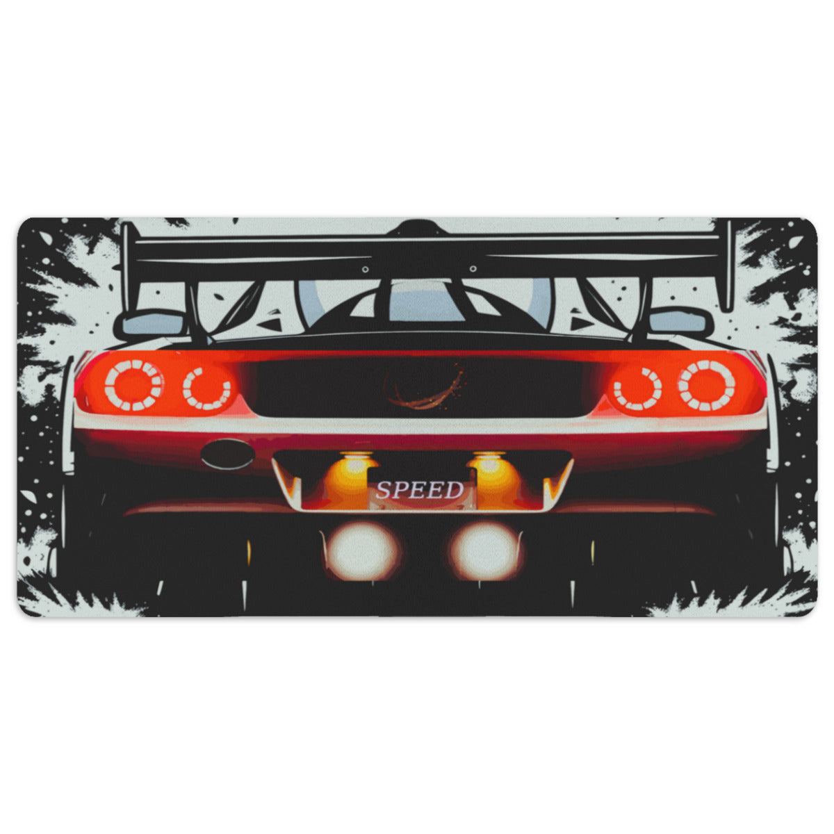 Speeding Race Car Tail Lights 40" x 20" Mousepad Desk Mat