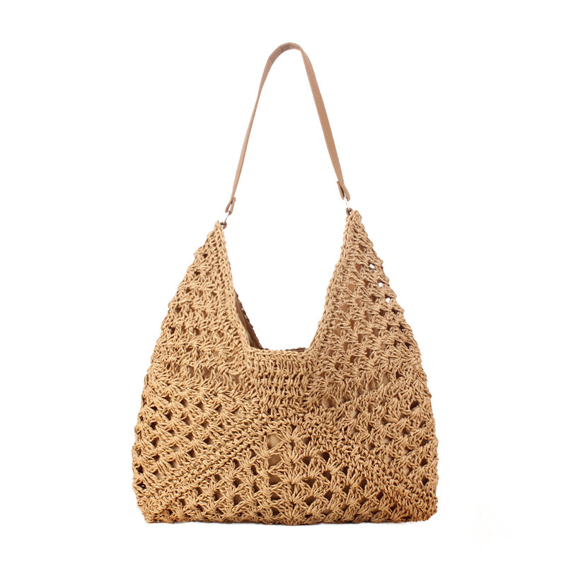 Bolso de hombro de paja trenzada Dahlia