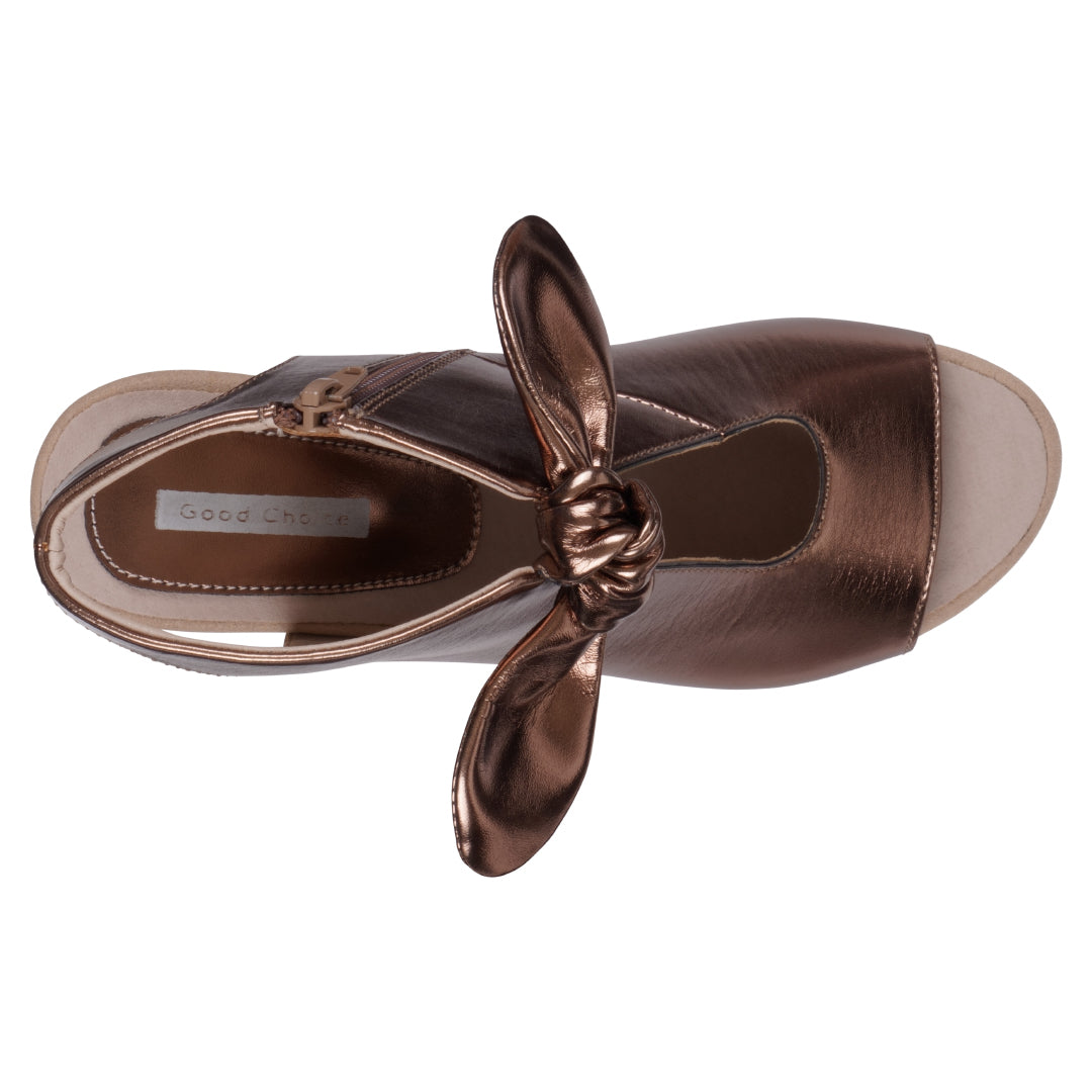 Sandalias de tacón Kimora bronce para mujer