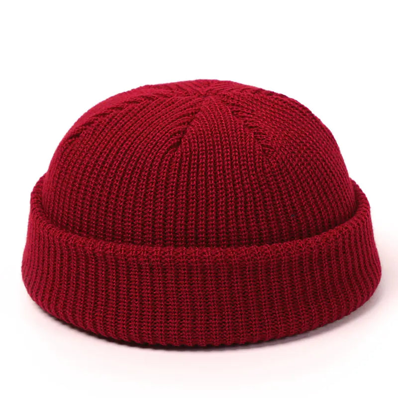 Plain Color Knit Beanie for Men and Women Winter