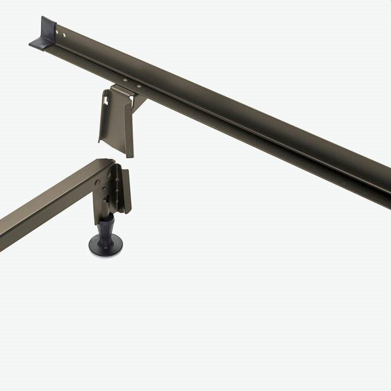 Armazón de cama de metal acero tamaño King con soportes atornillables para cabecera