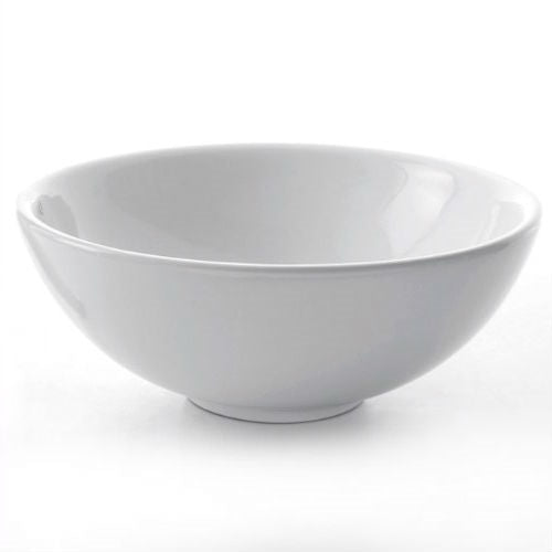 Lavabo de baño redondo de cerámica blanca estilo vasija con orificio de drenaje de 1.75 pulgadas