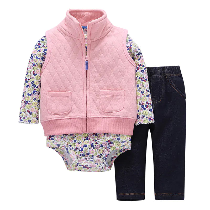 Newborn Baby Autumn Winter Vest Outfit Set T0006