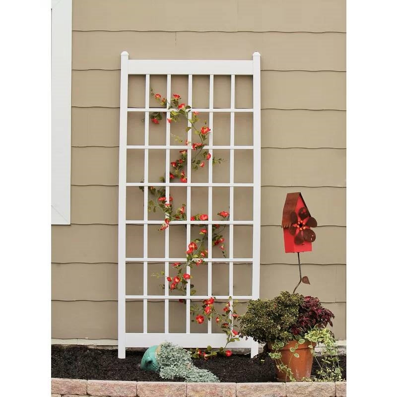 Enrejado de jardín de celosía de vinilo PVC blanco para exteriores de 85 x 38 pulgadas