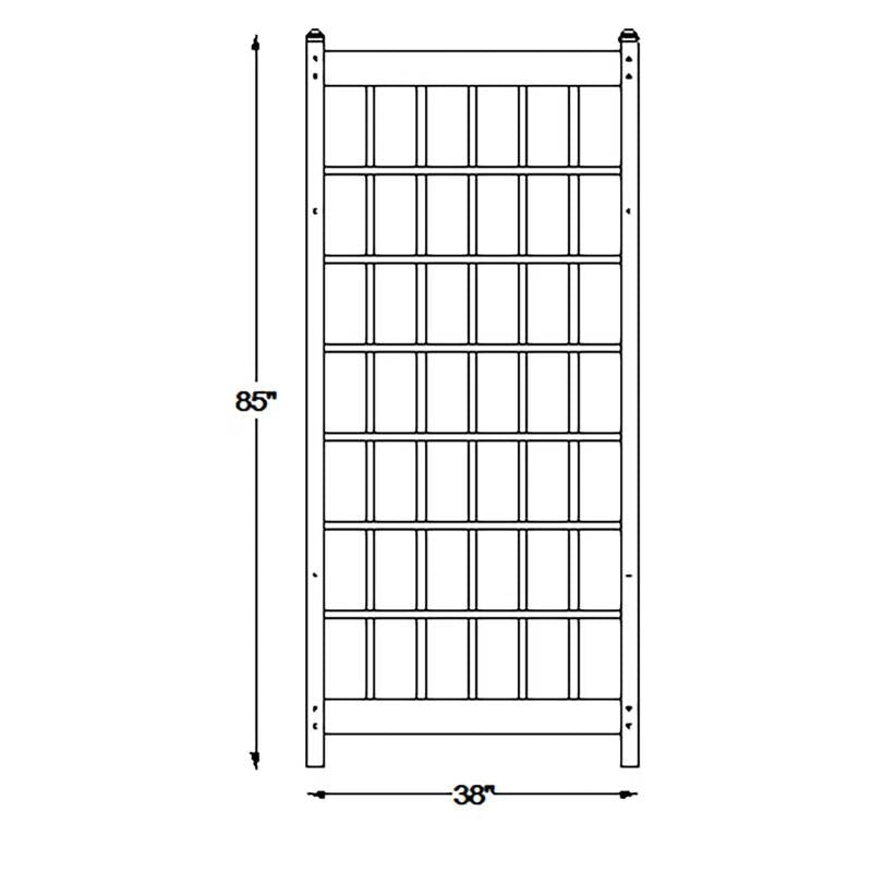 Enrejado de jardín de celosía de vinilo PVC blanco para exteriores de 85 x 38 pulgadas