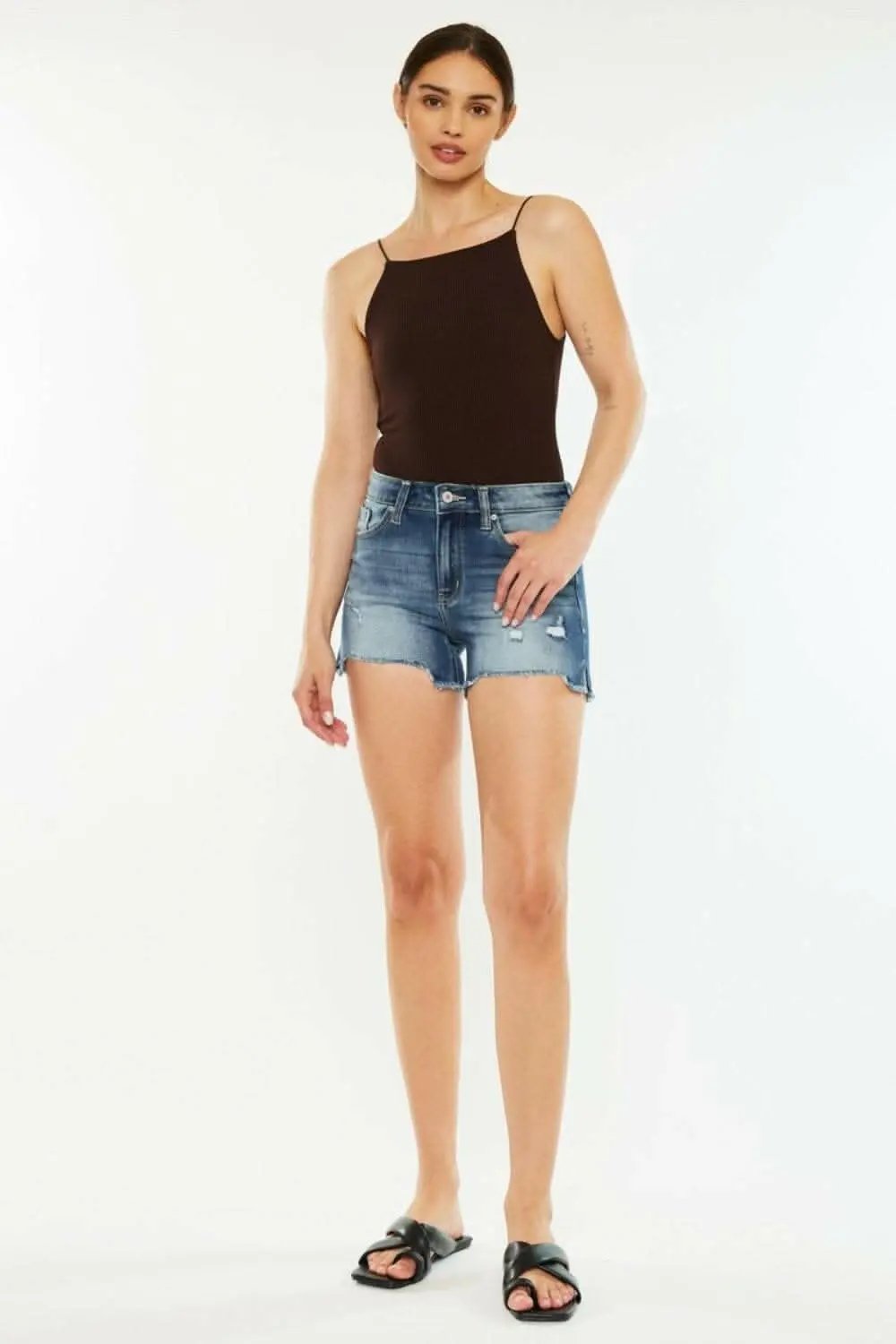 Trendsi Kancan Denim Shorts Women's High-Waisted Casual Jean Shorts Premium Fit