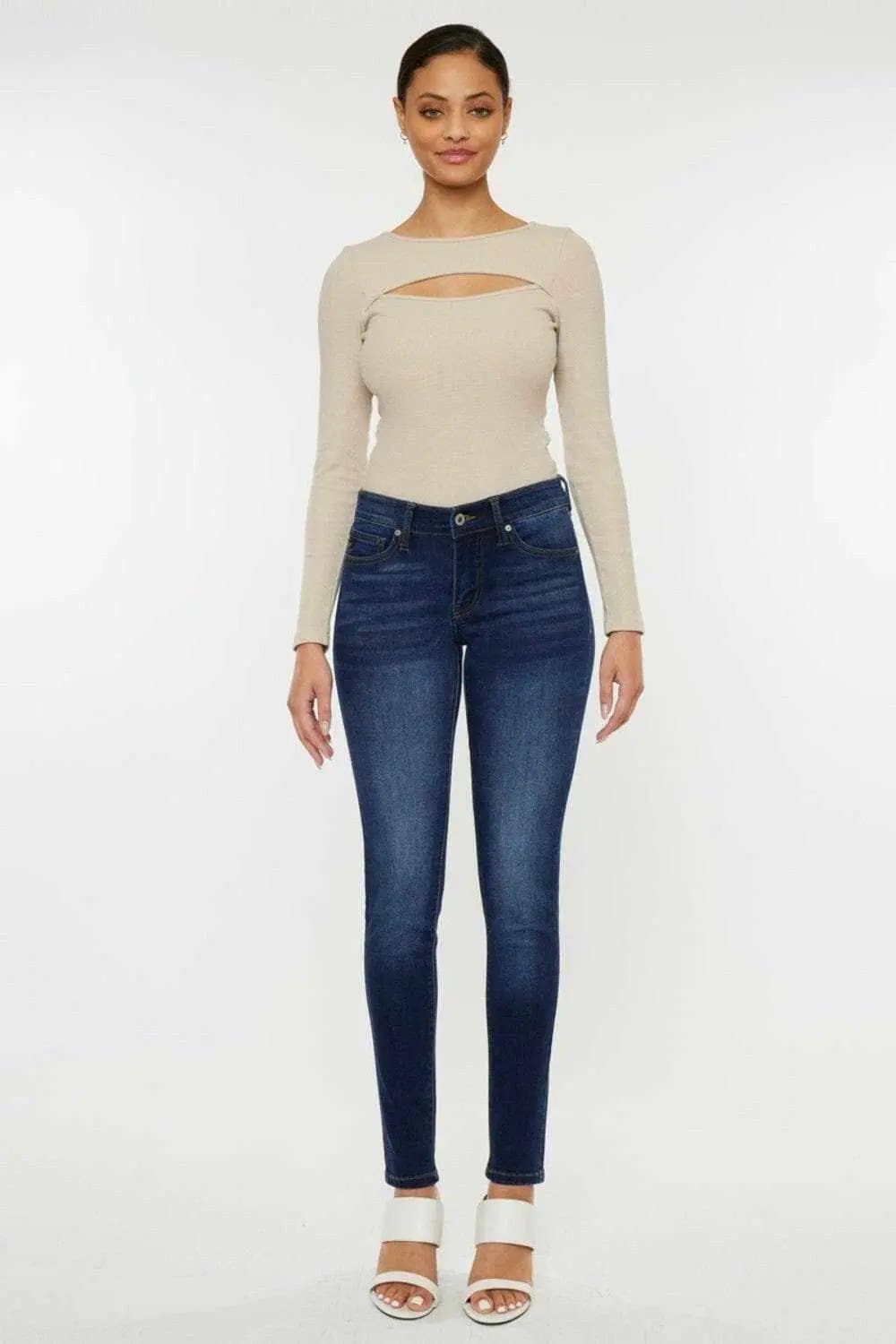Pants Trendsi Kancan mid rise ombre skinny jeans