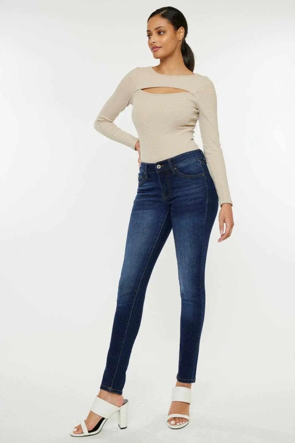 Pants Trendsi Kancan mid rise ombre skinny jeans