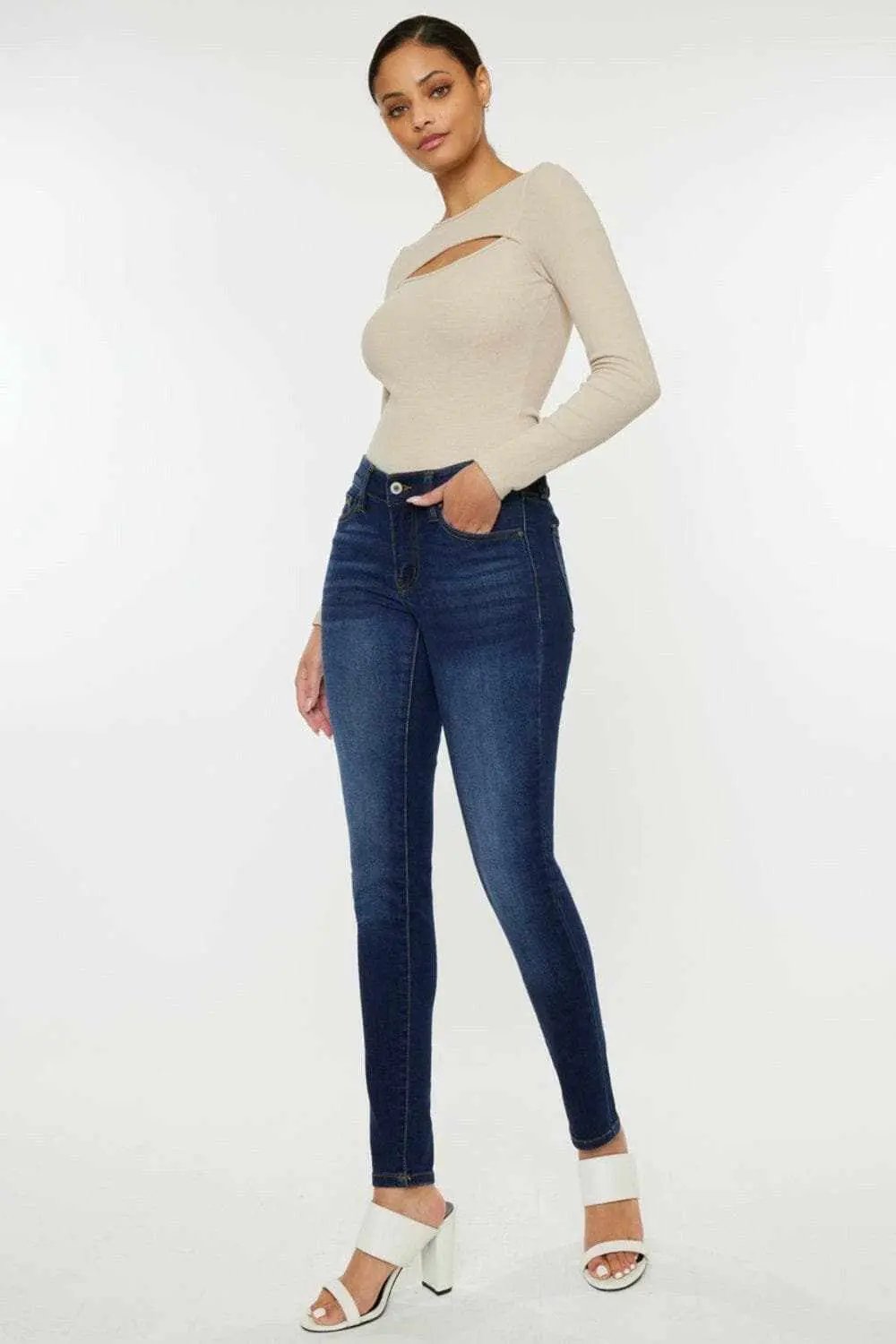 Pants Trendsi Kancan mid rise ombre skinny jeans