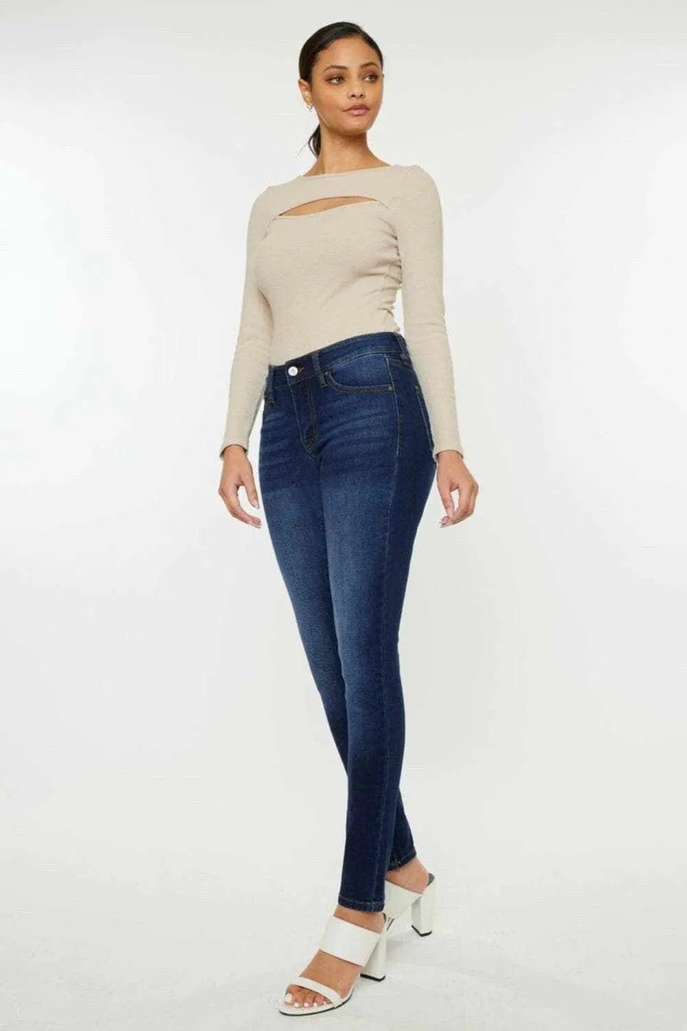 Pants Trendsi Kancan mid rise ombre skinny jeans
