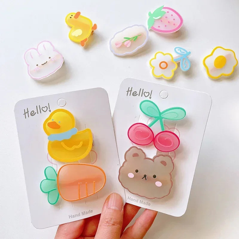 Clips de pasador de pelo de acrílico Kawaii