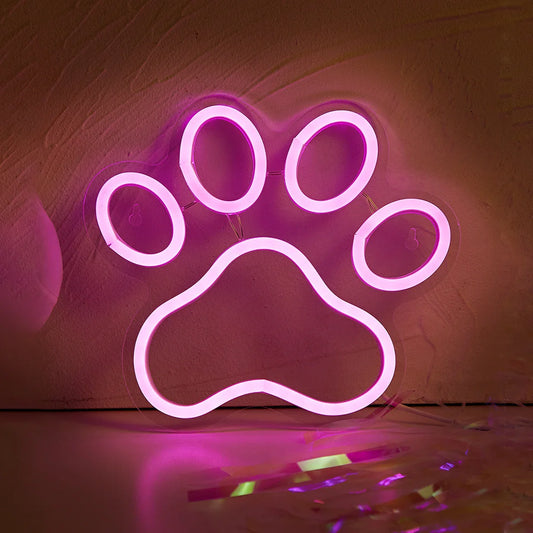 Luz de neón pata de gato Kawaii