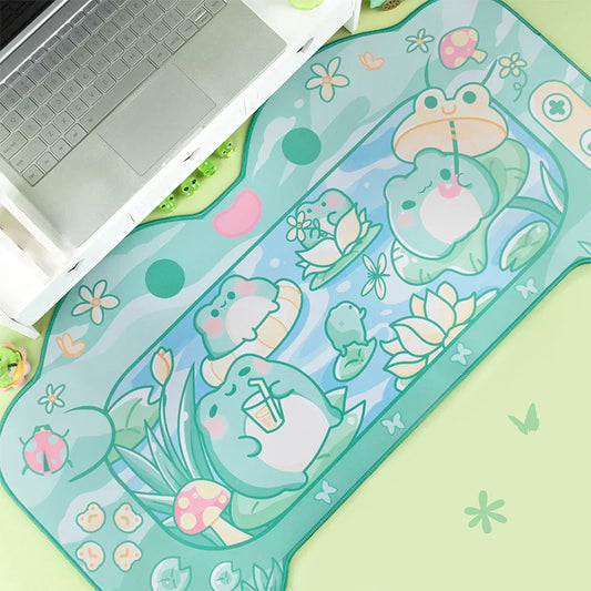 Alfombrilla de escritorio para juegos de rana kawaii