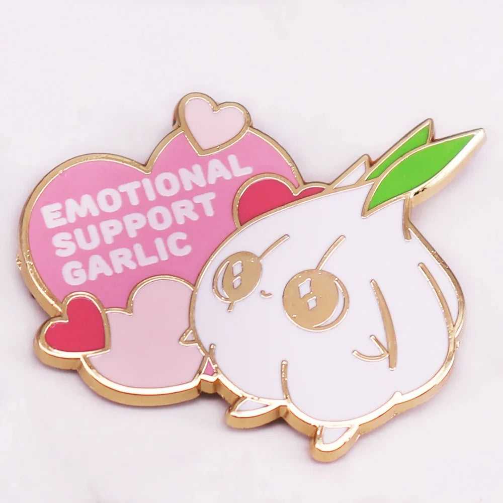 Pin de esmalte de ajo kawaii