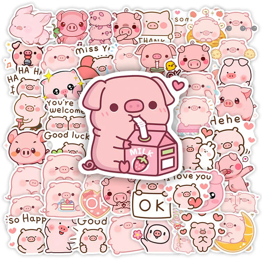 Paquete de pegatinas de cerditos Kawaii
