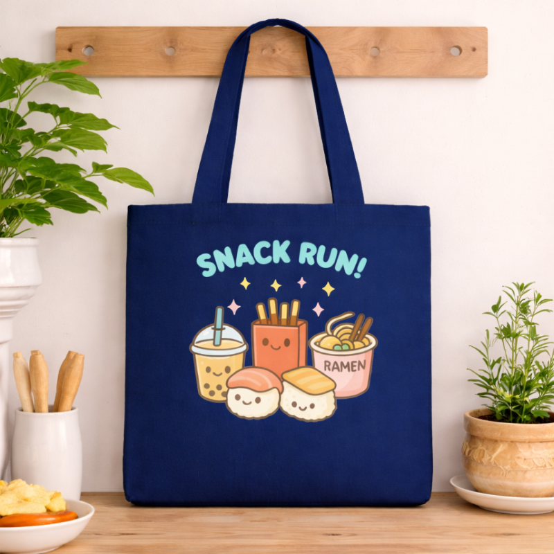 Bolso tote kawaii "Snack Run"