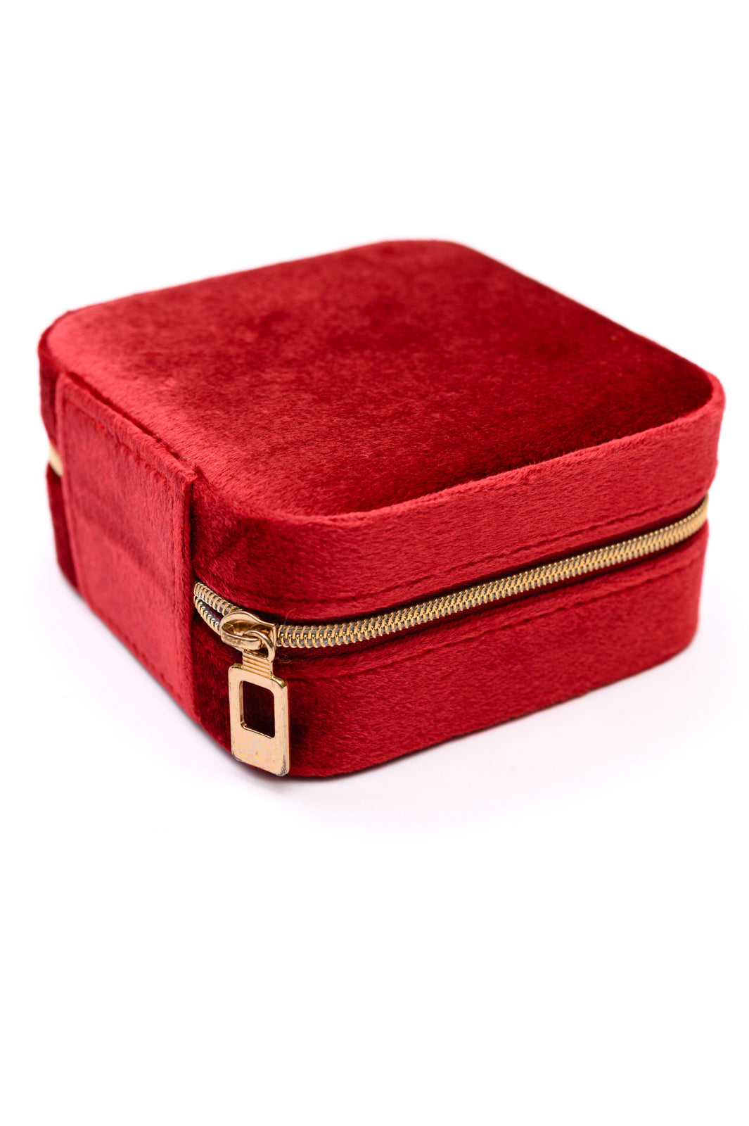 Caja de Terciopelo Roja para Joyas, con Asa