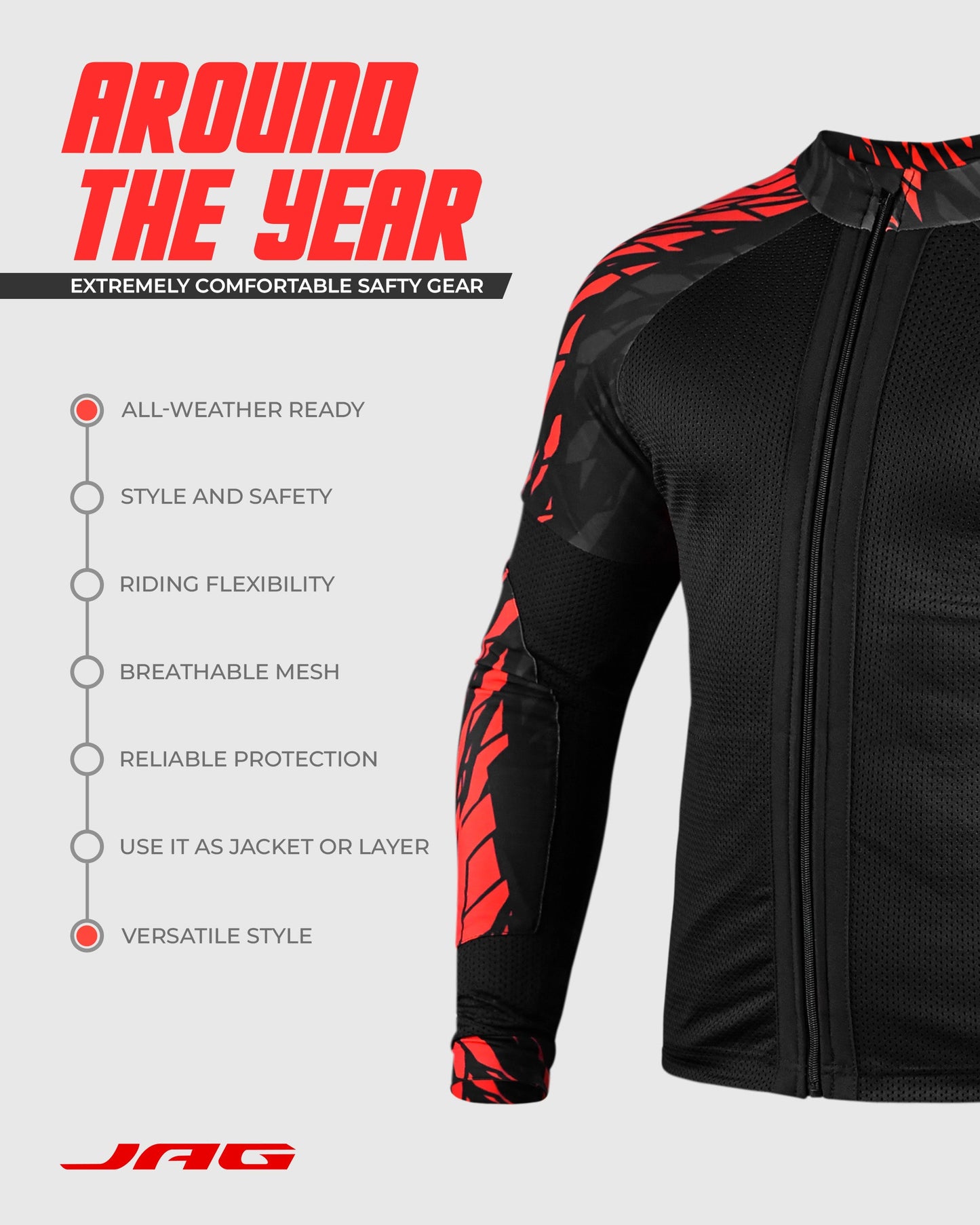 Camiseta de moto JAG | Protección con certificación CE