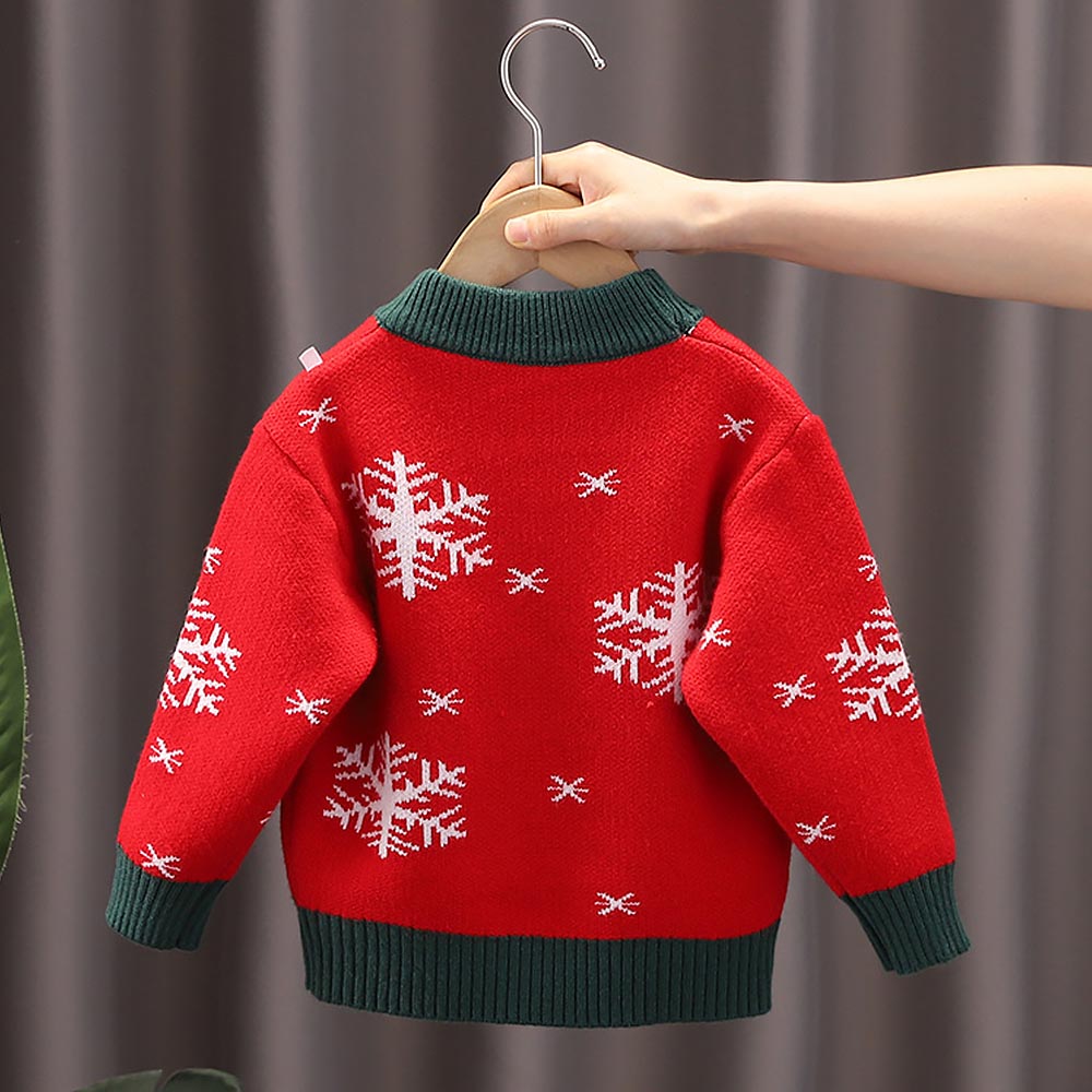 Kids Reindeer Plush Christmas Knit Sweater | NCS