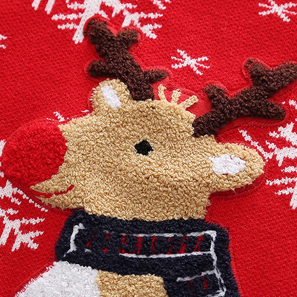 Kids Reindeer Plush Christmas Knit Sweater | NCS