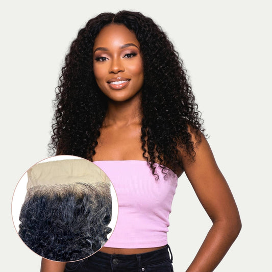 Cierre de cabello humano de encaje transparente 4x4 Kinky Curly
