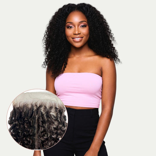Cierre de pelo humano Kinky Curly 5x5 HD Lace