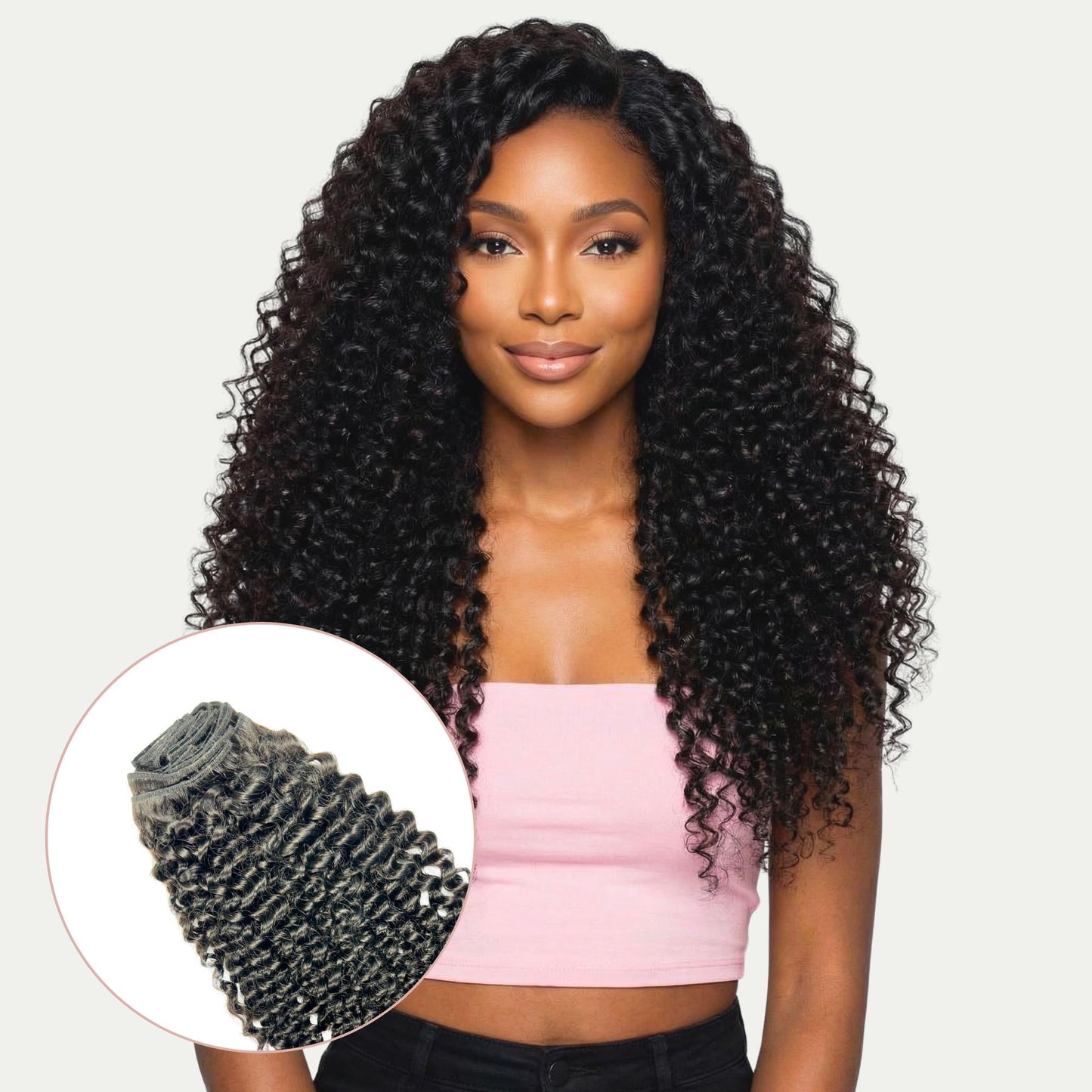 Extensiones de cabello 100% humano rizado Kinky con clip