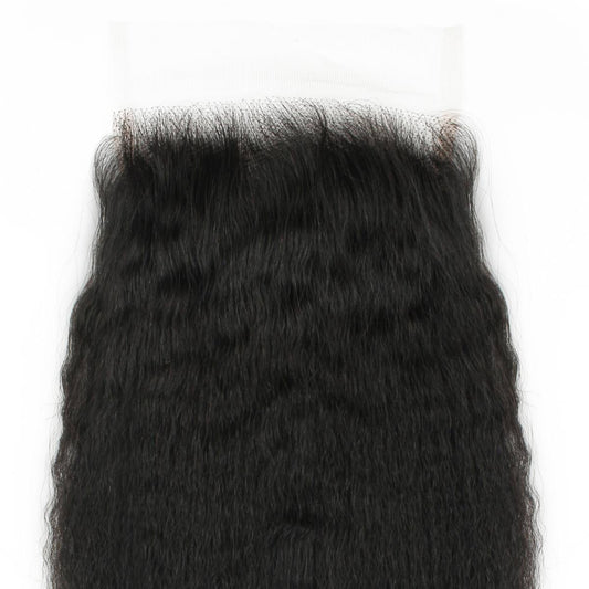 Cierre de cabello humano de encaje HD 5x5 Liso Kinky