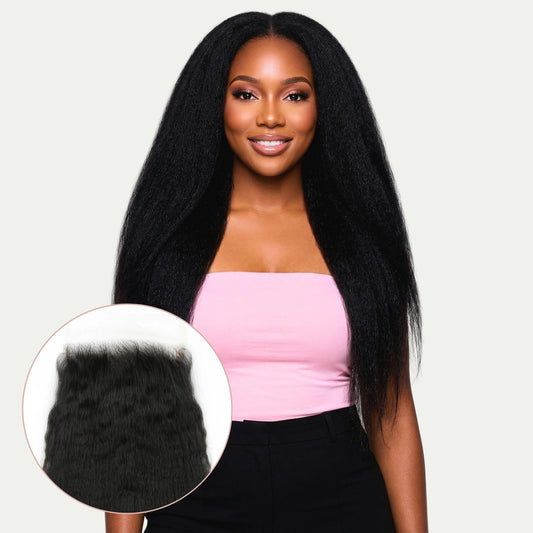 Cierre de cabello humano de encaje HD 5x5 Liso Kinky