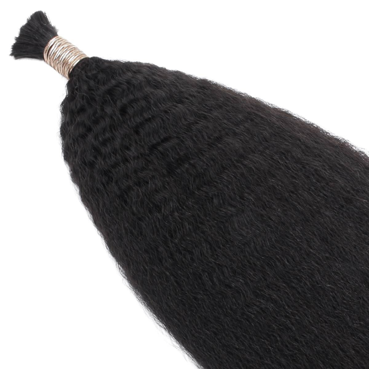 Cabello para trenzar humano 100 % rizado y liso a granel