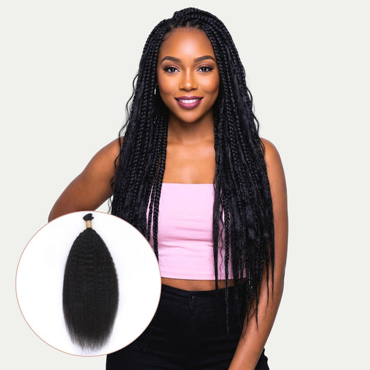 Cabello para trenzar humano 100 % rizado y liso a granel