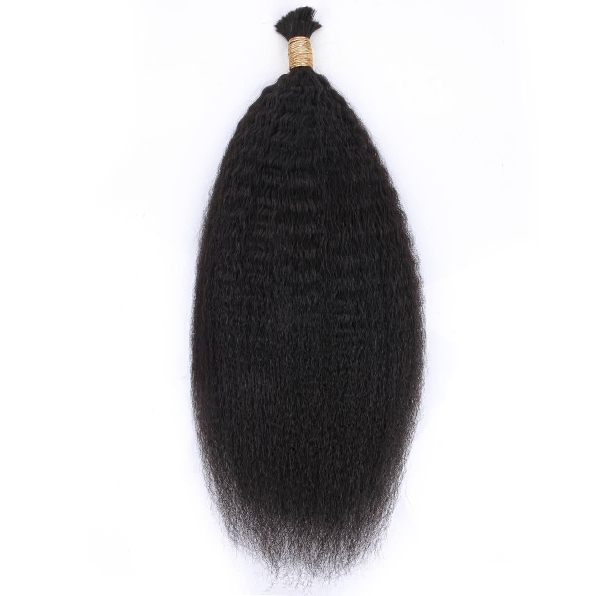 Cabello para trenzar humano 100 % rizado y liso a granel