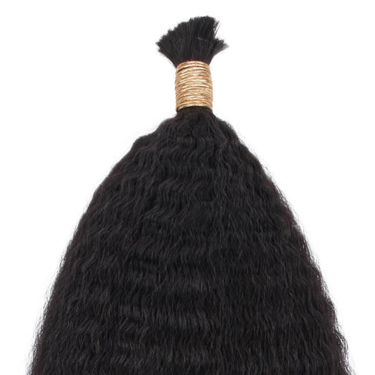 Cabello para trenzar humano 100 % rizado y liso a granel