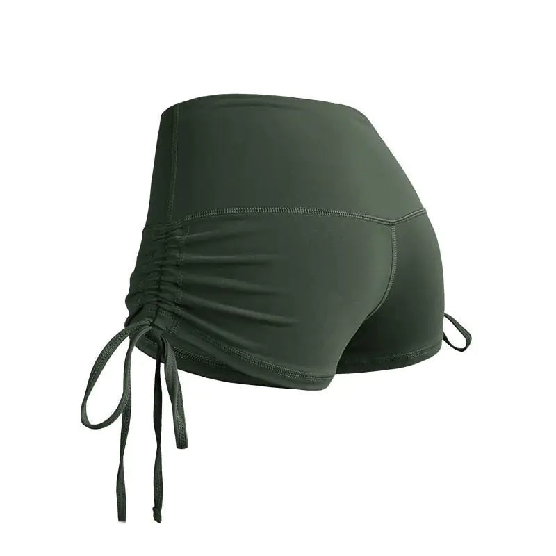 Women's High Elastic Fitness Yoga Shorts with Drawstring