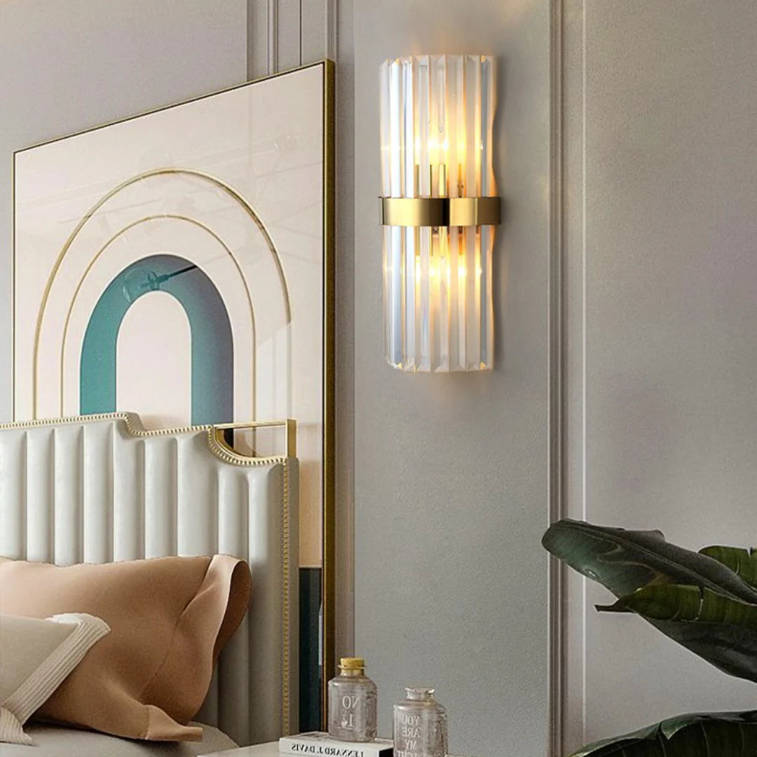 Aplique de pared cilíndrico de cristal Laylq