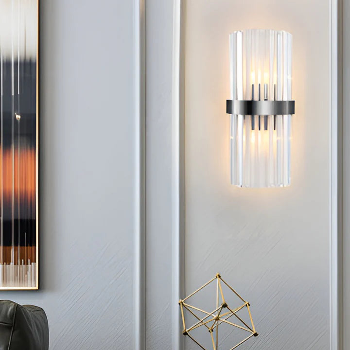 Aplique de pared cilíndrico de cristal Laylq