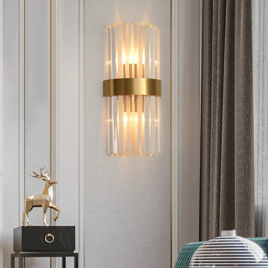 Aplique de pared cilíndrico de cristal Laylq