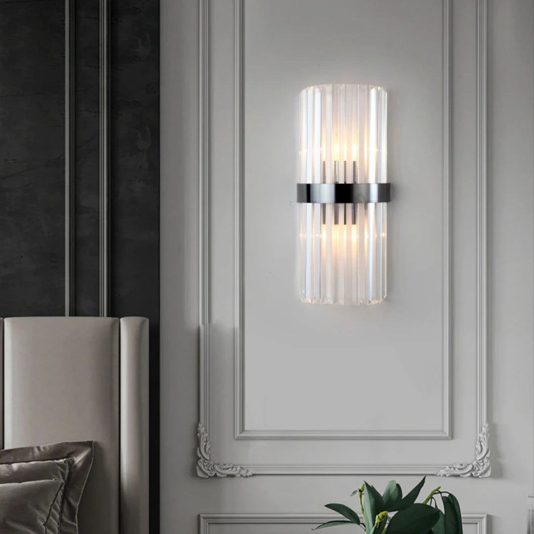 Aplique de pared cilíndrico de cristal Laylq