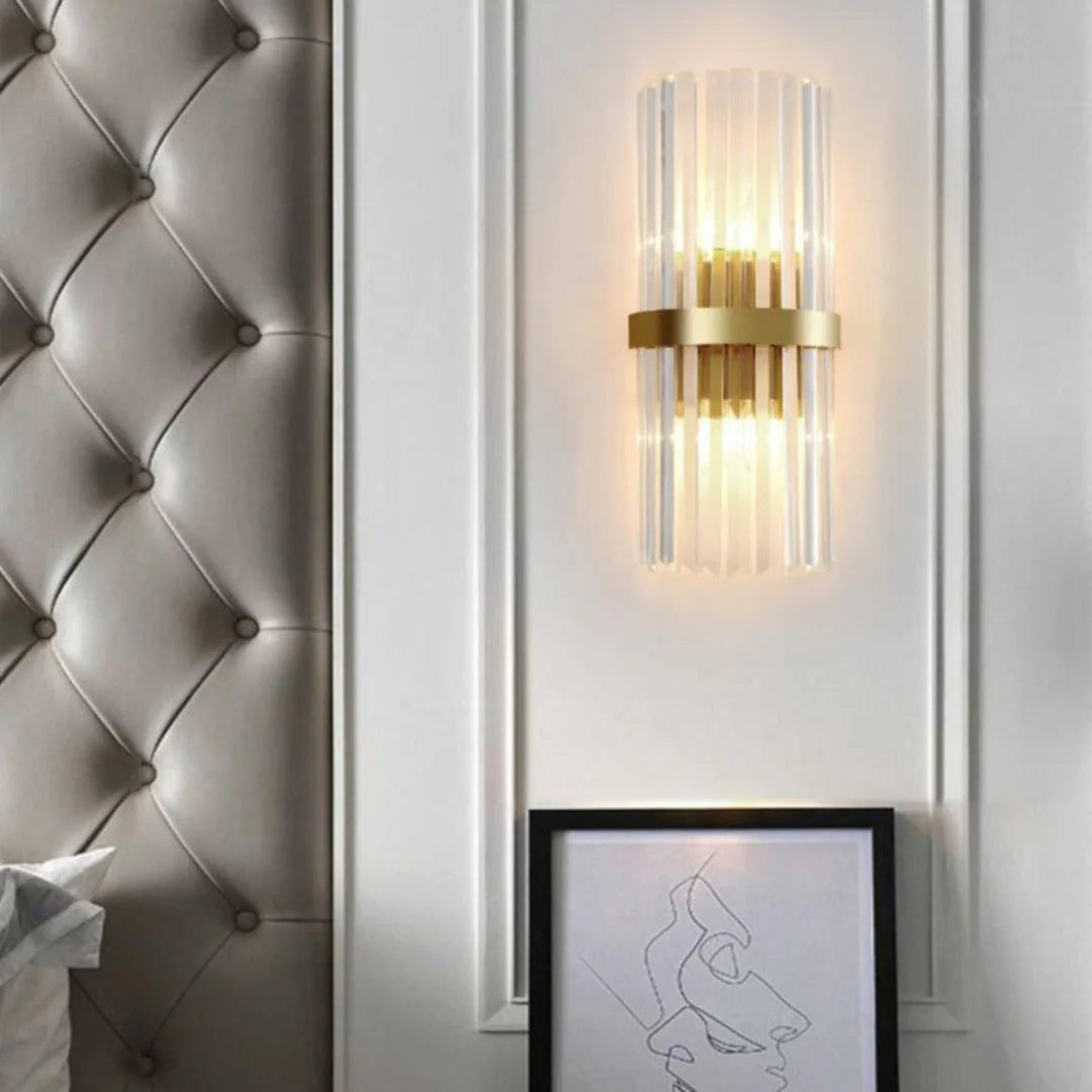 Aplique de pared cilíndrico de cristal Laylq