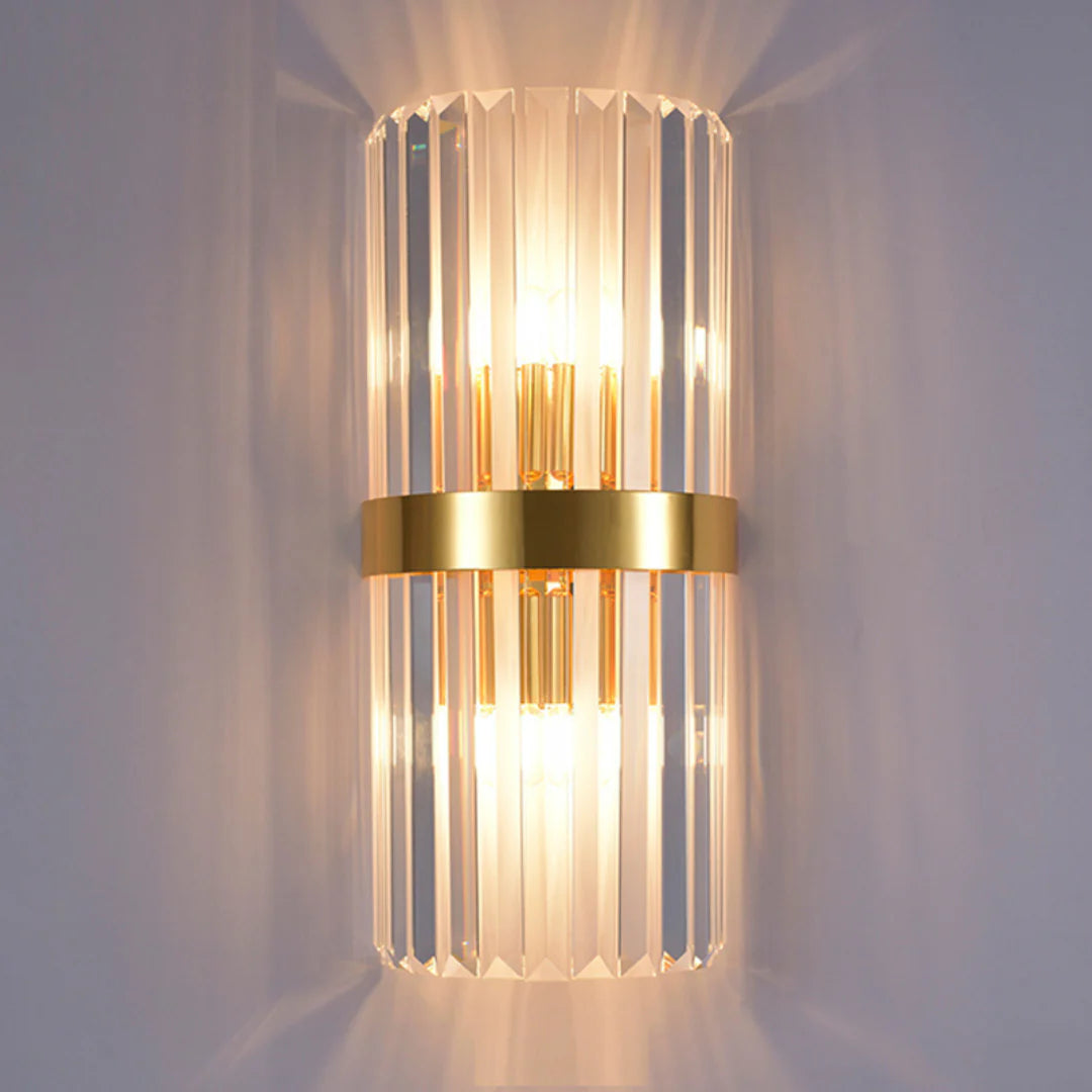 Aplique de pared cilíndrico de cristal Laylq