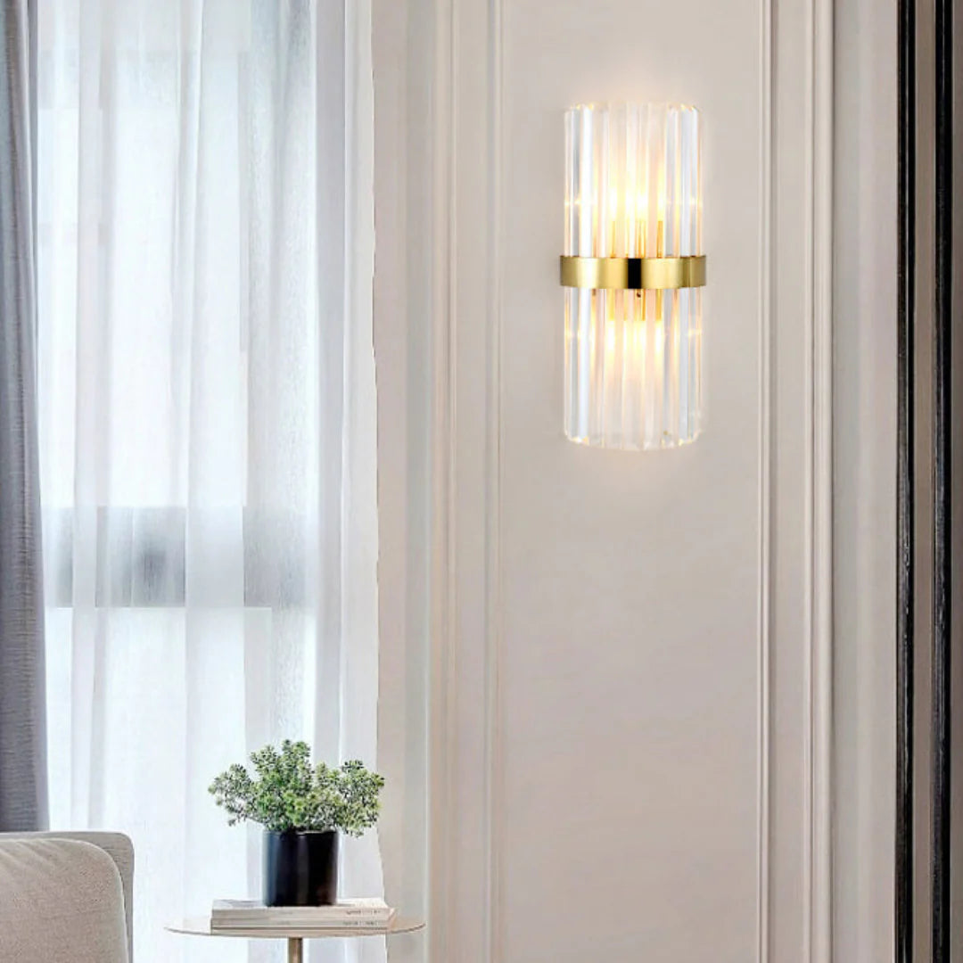 Aplique de pared cilíndrico de cristal Laylq