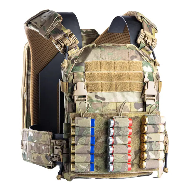 Placa de velcro cortada con láser con cartucheras extraíbles para escopeta